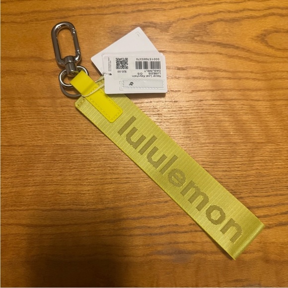 Lululemon Bright Yellow Keychain with Silver Clip - Picture 3 of 3